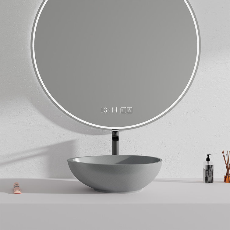 CASAINC Maple 15.35'' Concrete Oval Bathroom Sink