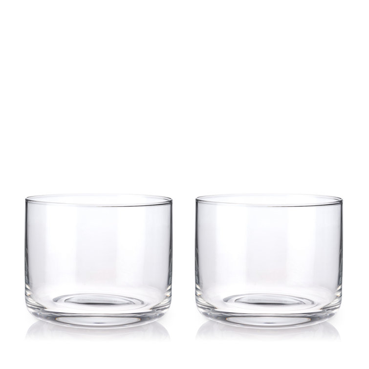 Viski 8oz Clear Lead-Free Crystal Negroni Tumblers Set