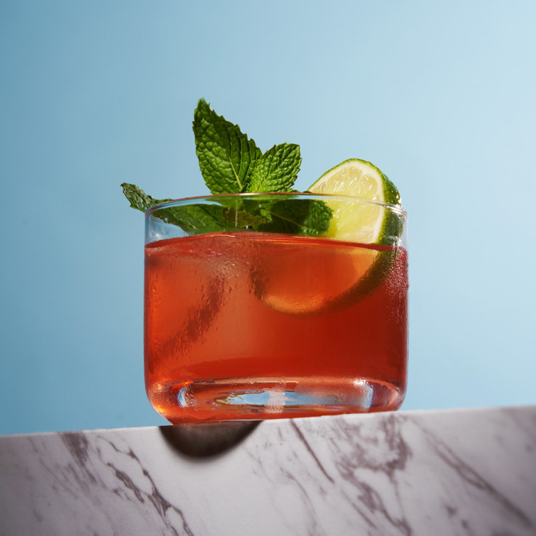 Viski 8oz Clear Lead-Free Crystal Negroni Tumblers Set