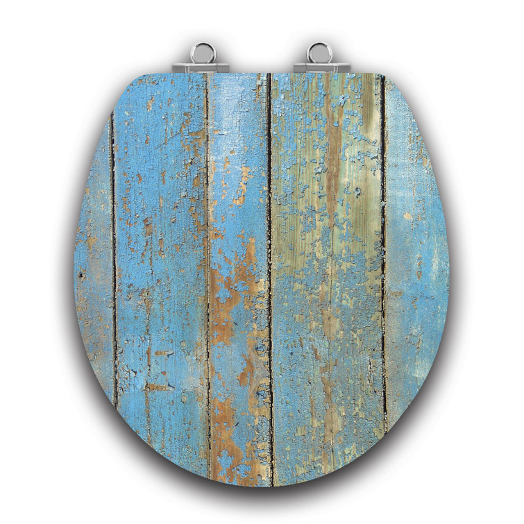 Art of Acryl Blue Round Toilet Seat with Acrylic Glass Finish