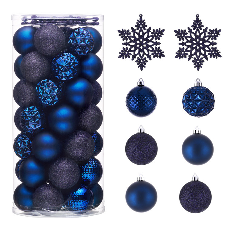 Navy Blue Shatterproof Plastic Halloween Ornament Set, 50ct