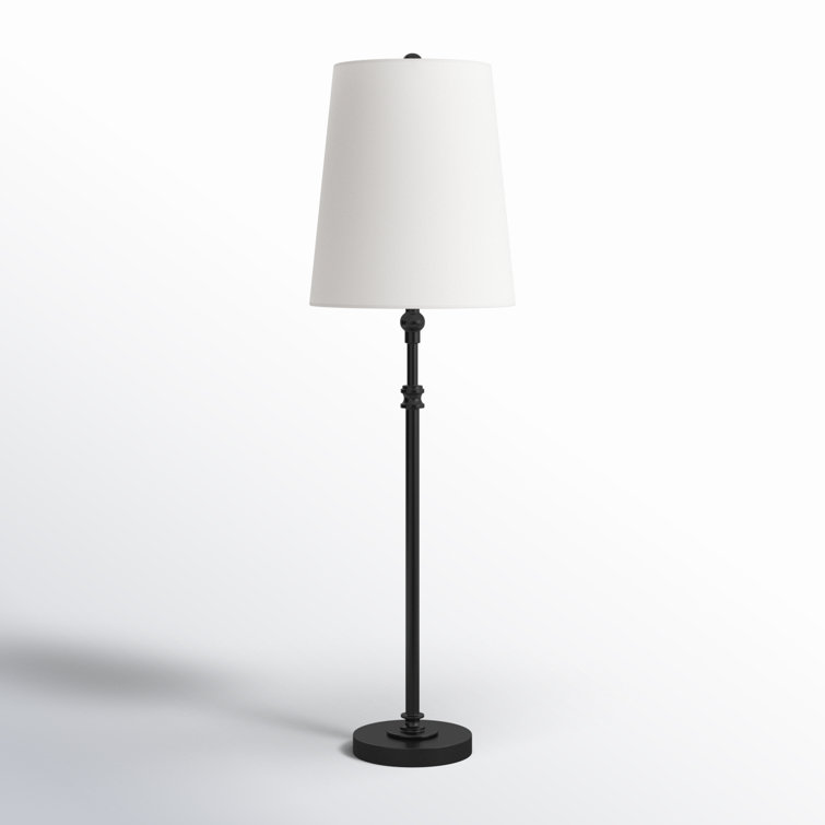 Capri Aged Iron 29" Table Lamp with White Linen Shade