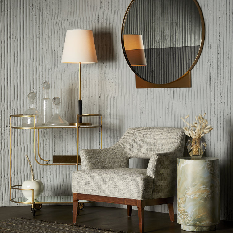 Jade Faux Marble Drum Accent Table