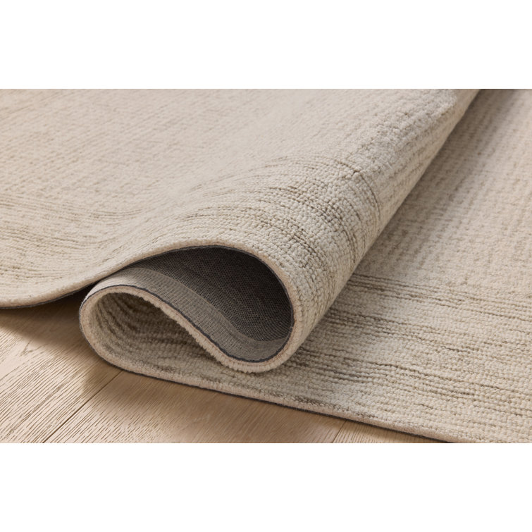Ivory and Stone Hand-Tufted Wool Area Rug 5' x 7'