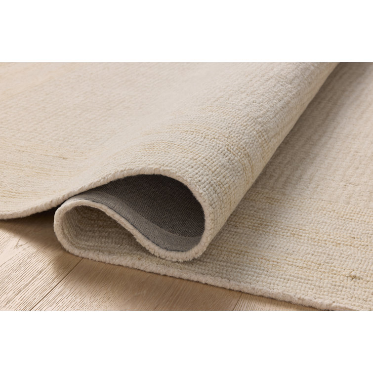 Ivory and Wheat Hand-Tufted Wool Rectangular Area Rug