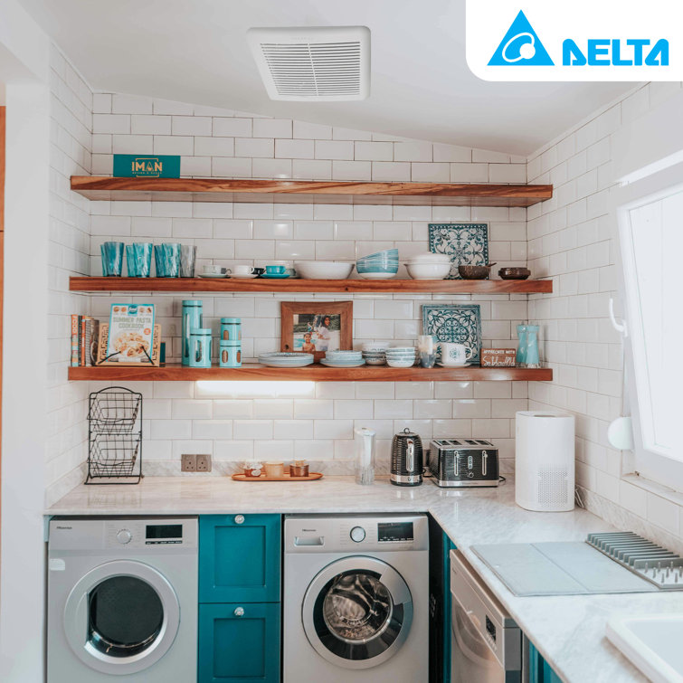 White Energy Star Bathroom Exhaust Fan with Humidity Sensor