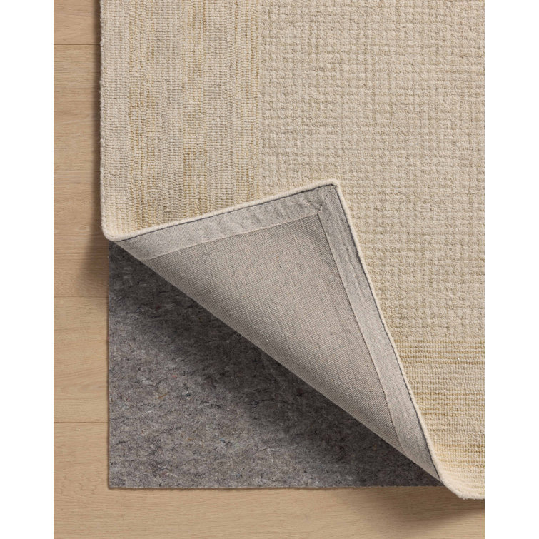 Ivory and Wheat Hand-Tufted Wool Rectangular Area Rug