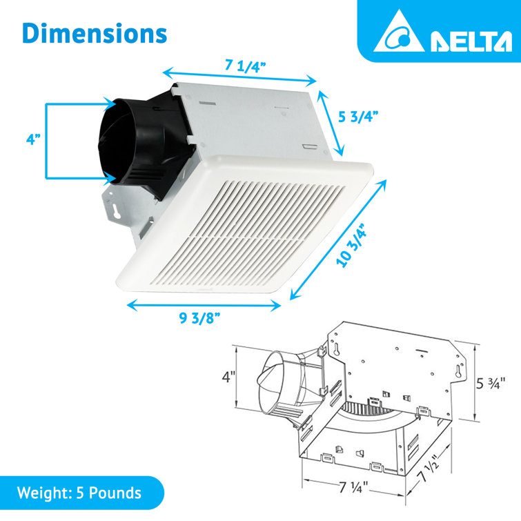 White Energy Star Bathroom Exhaust Fan with Humidity Sensor