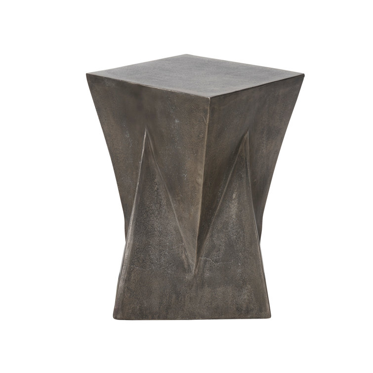 Graphite Gray Square Aluminum Modern Side Table