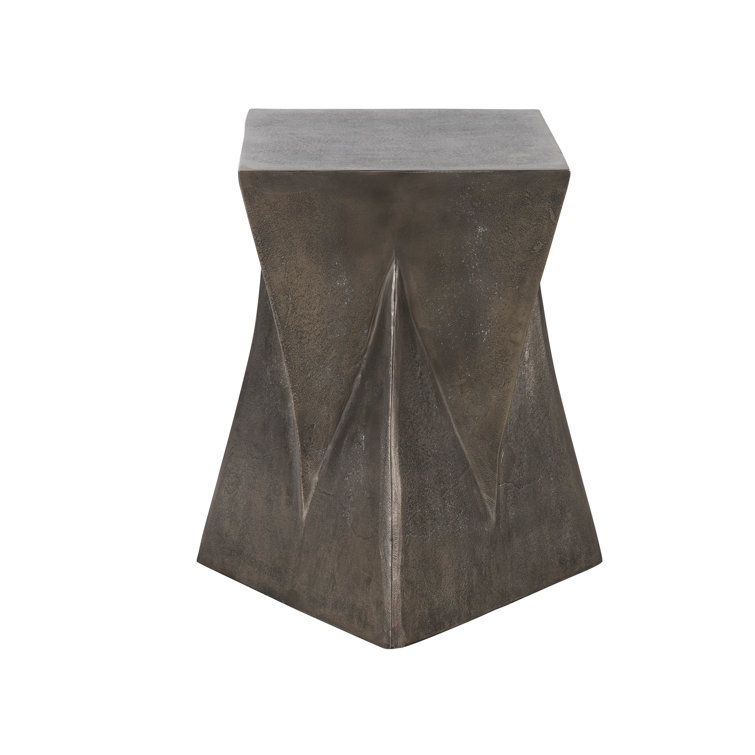 Graphite Gray Square Aluminum Modern Side Table