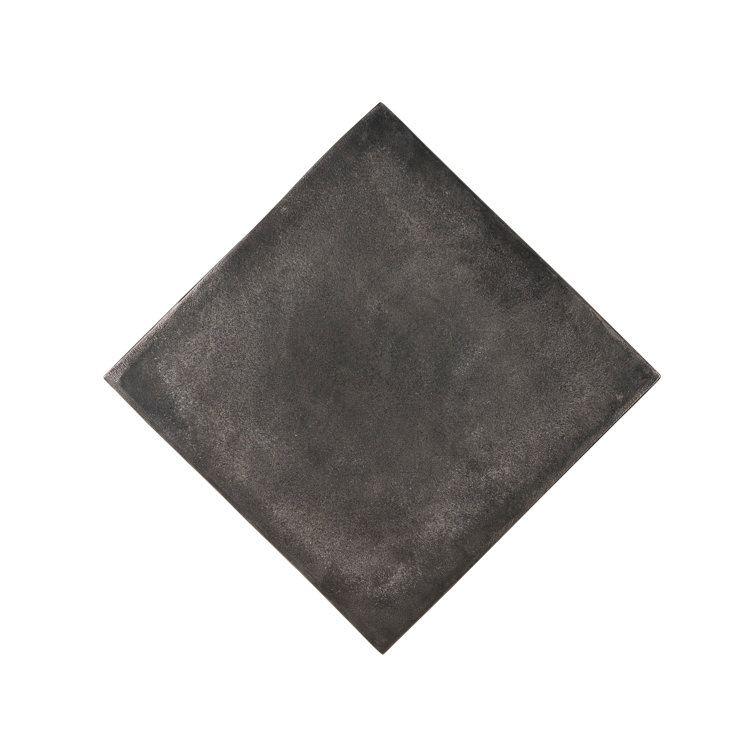 Graphite Gray Square Aluminum Modern Side Table