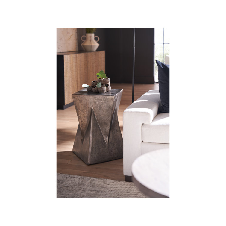 Graphite Gray Square Aluminum Modern Side Table