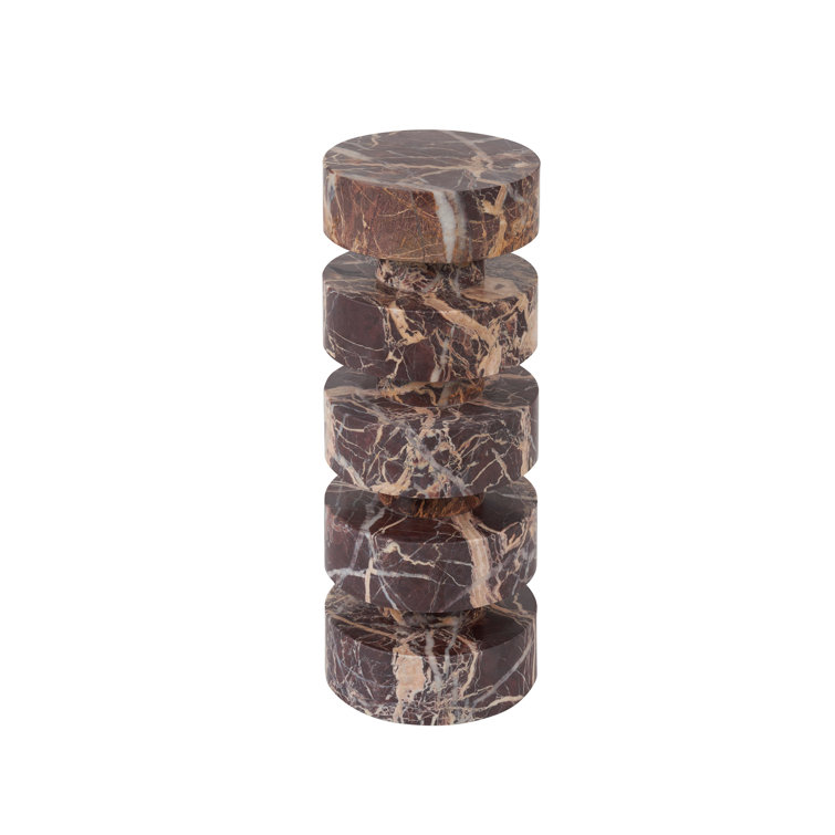 Cherry Gold Marble Round Spot Table, 20" Height
