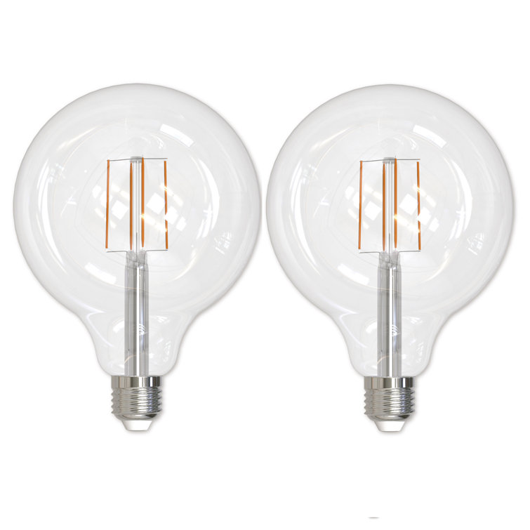 8.5W Clear Dimmable G40 LED Filament Bulbs, Pack of 2