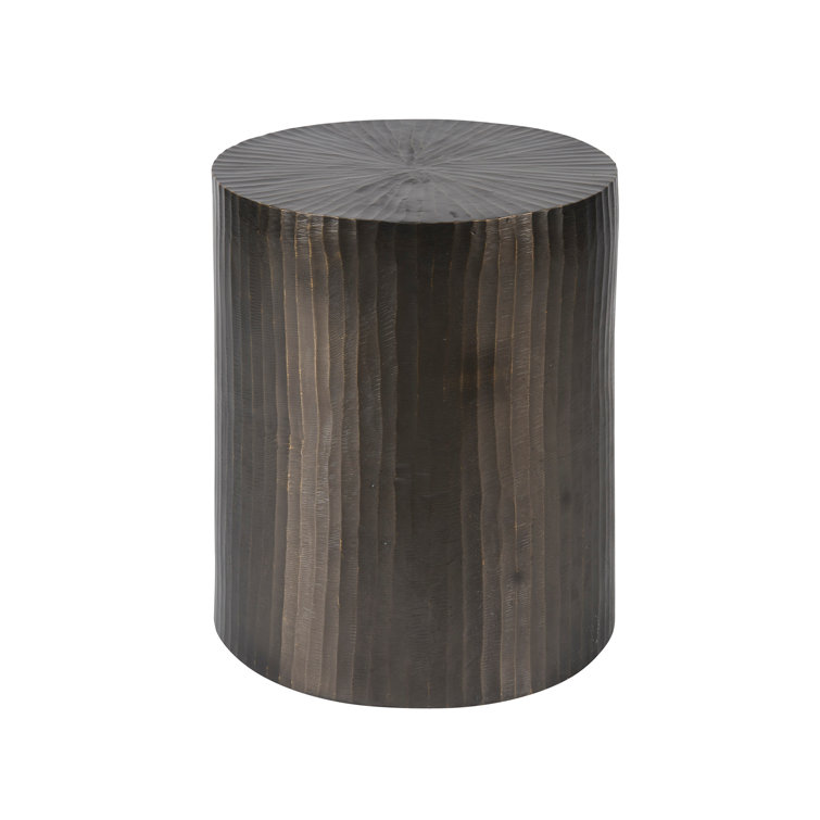 Asher Graphite Gray Round Metal End Table