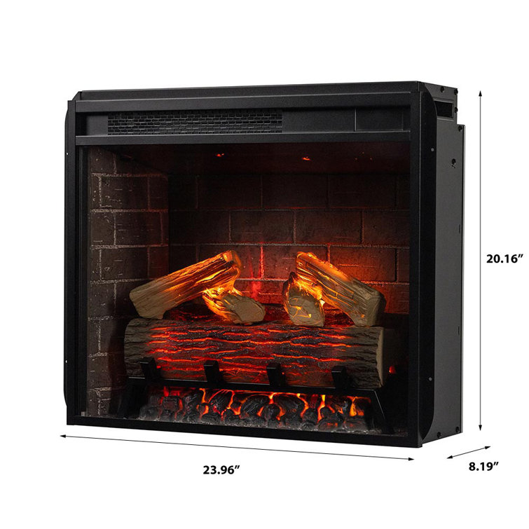 Modern Black Painted Electric Wall Mount Fireplace Insert
