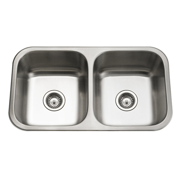 Elite 33'' Stainless Steel Double Bowl Undermount Kitchen Sink