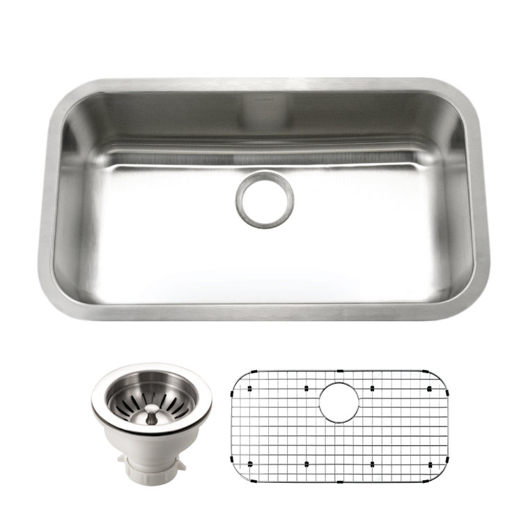 32-Inch Stainless Steel Undermount Single Bowl Kitchen Sink