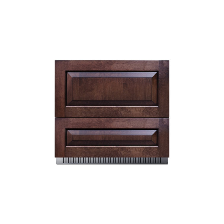 36" Wide Panel Ready 2-Drawer All-Refrigerator in Dark Wood Finish