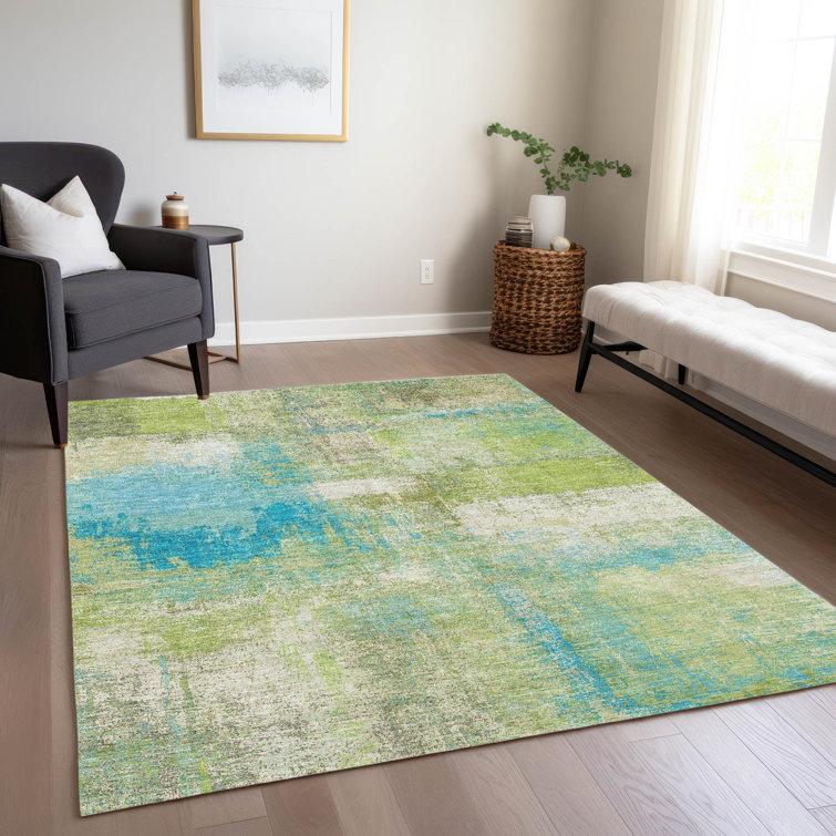 Red Synthetic Flat Woven 5' x 7' Washable Rug