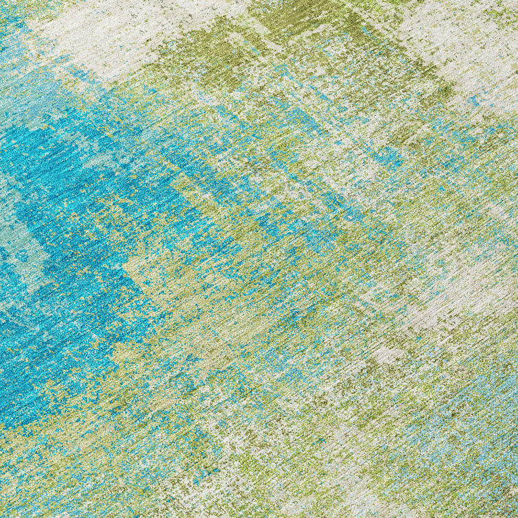 Red Synthetic Flat Woven 5' x 7' Washable Rug