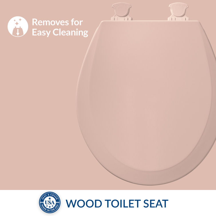 Venetian Pink Round Enameled Wood Toilet Seat