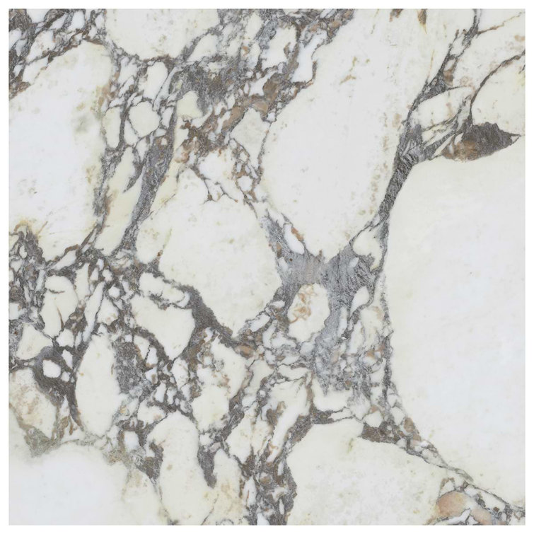 Signature 48x48 White Marble Look Satin Porcelain Tile