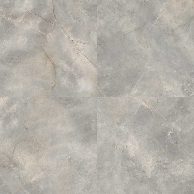 Signature 47.24'' Gray Marble Look Satin Porcelain Tile