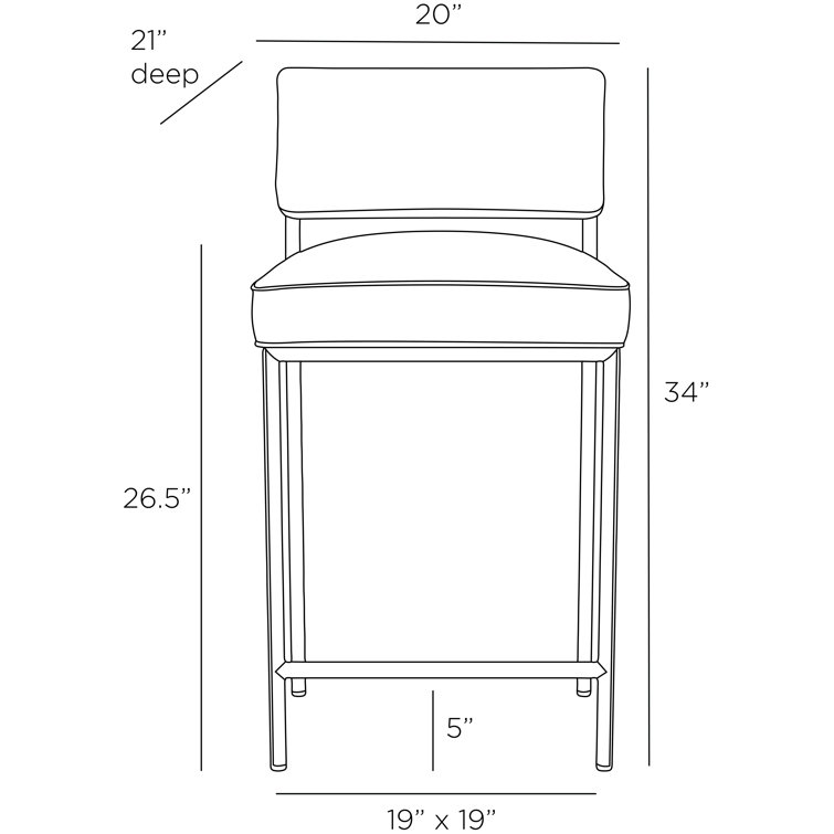 Graphite Gray Leather and Metal Counter Stool