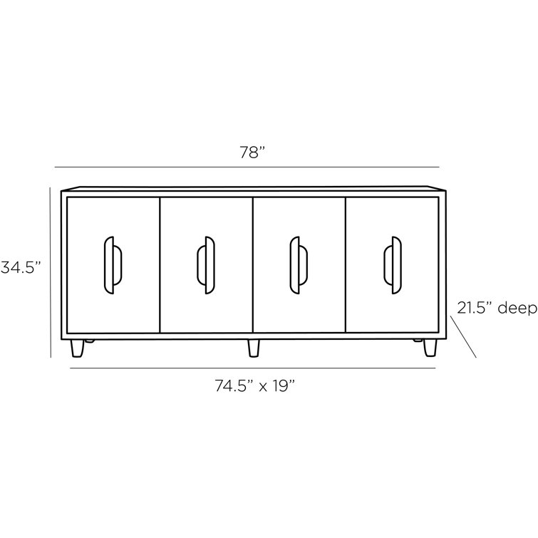 Kianna Off-White and Oak Mid-Century Modern Credenza