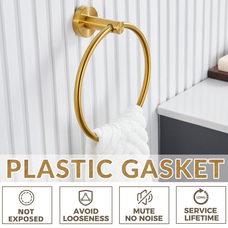 Brushed Brass Circular Wall Mounted Towel Ring
