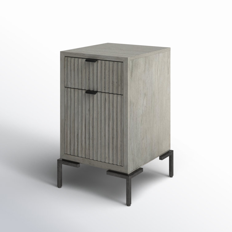 Beige and Black 2-Drawer Fire Resistant Legal Size Mobile File Cabinet