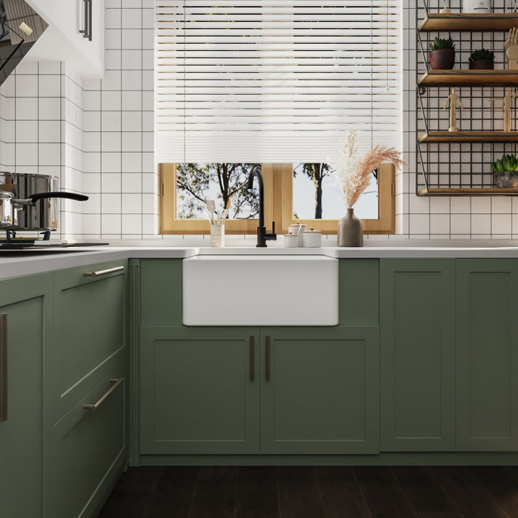 White Fireclay 24" Single Bowl Farmhouse Sink