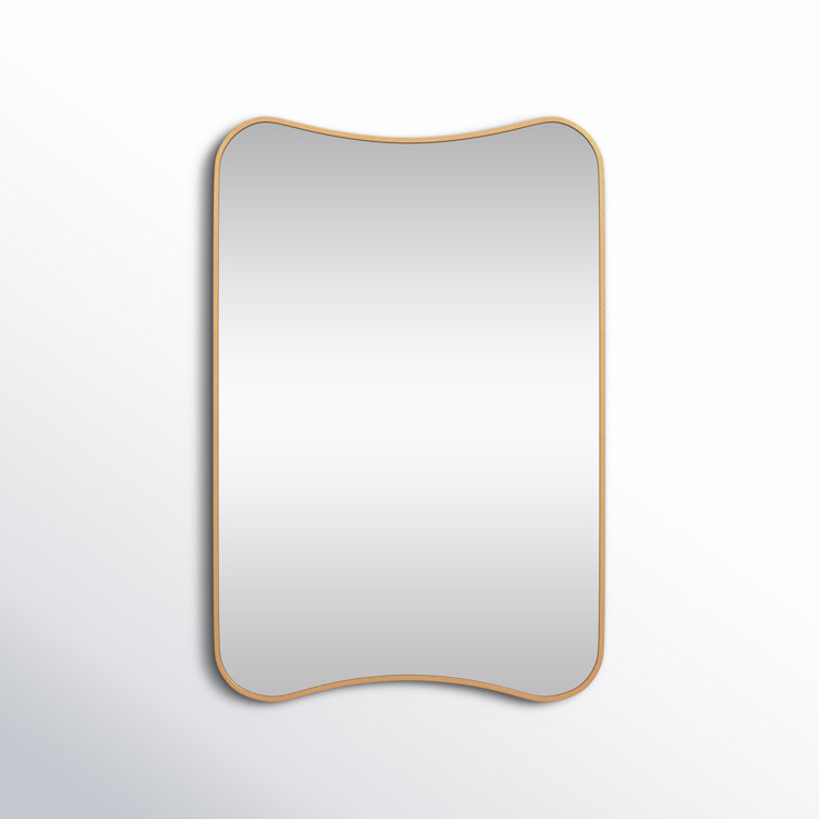 Bellona Gold Aluminum Wavy Rectangular Wall Mirror