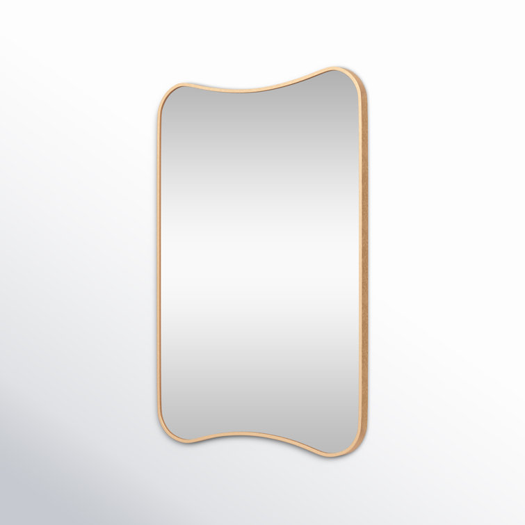 Bellona Gold Aluminum Wavy Rectangular Wall Mirror