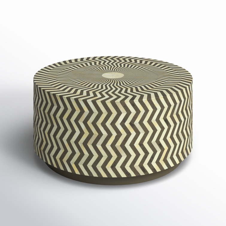 Sanderling Round Wood Bone Inlay Coffee Table