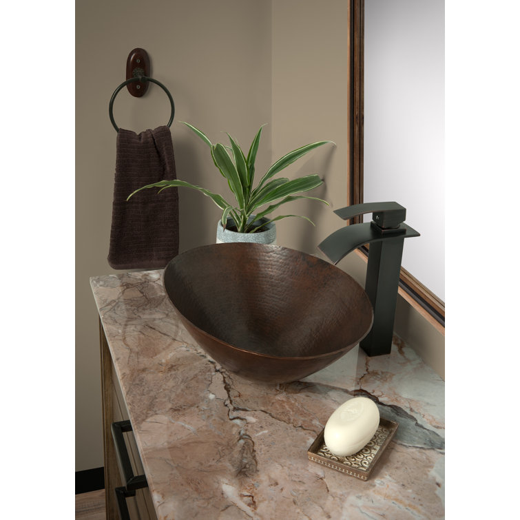 14'' Antique Copper Oval Above-Counter Bathroom Sink