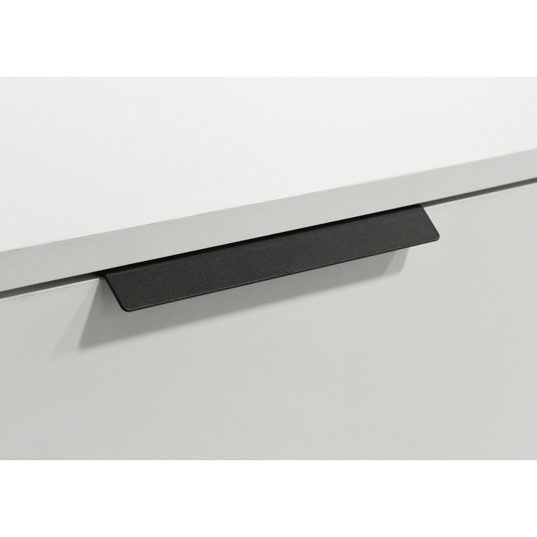 Sonora White 6-Drawer Dresser with Mirror and Black Hardware