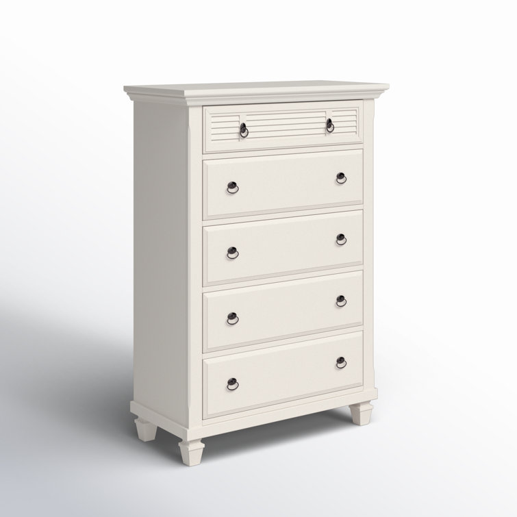 Winchester 5-Drawer White Pine Wood Chest with Soft Close