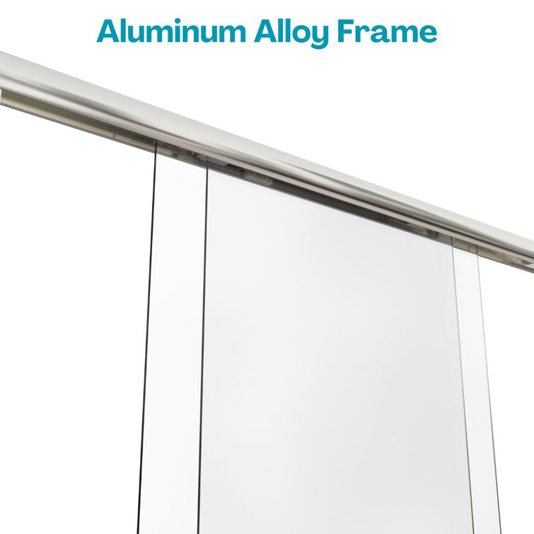 Nickel Framed Double Sliding Shower Door with Clear Glass Panels