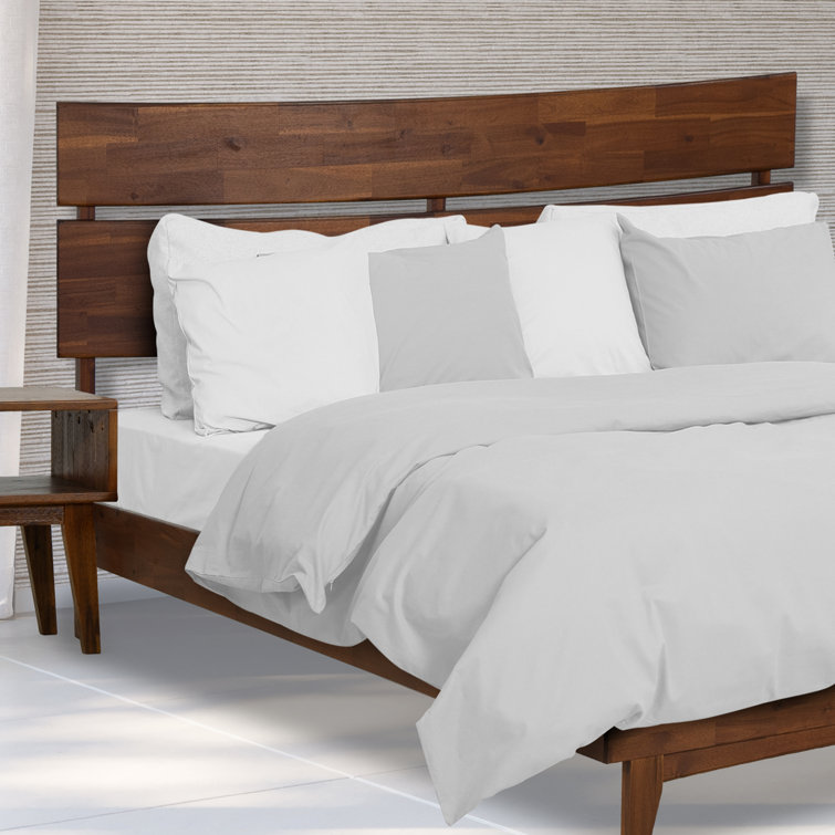 Aurora Chocolate King Solid Wood Bed Frame with Headboard
