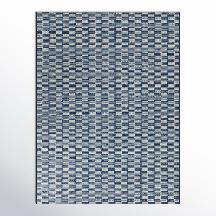 Joan Blue Braided Rectangular Synthetic Indoor/Outdoor Rug