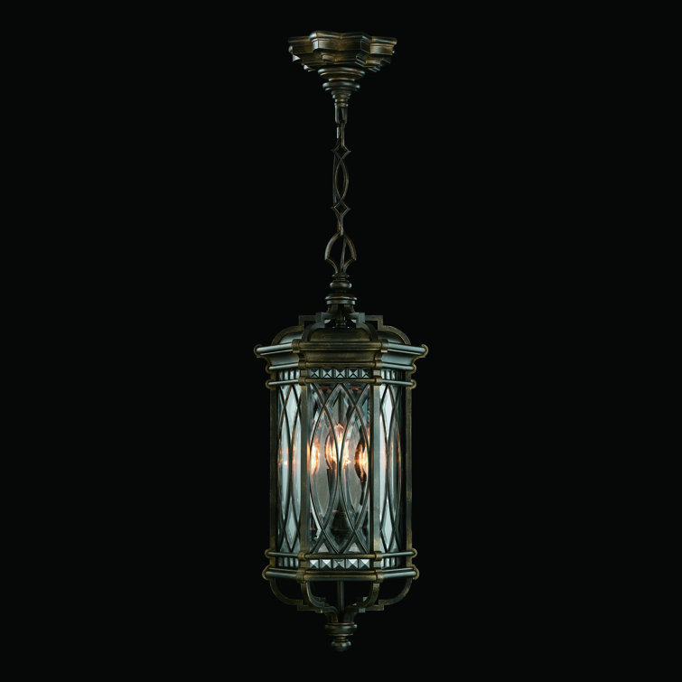 Warwickshire 13" Dark Wrought Iron Outdoor Hanging Lantern
