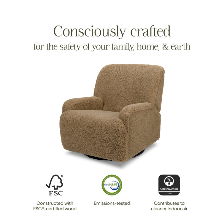 Cortado Shearling Swivel Recliner with Metal Frame