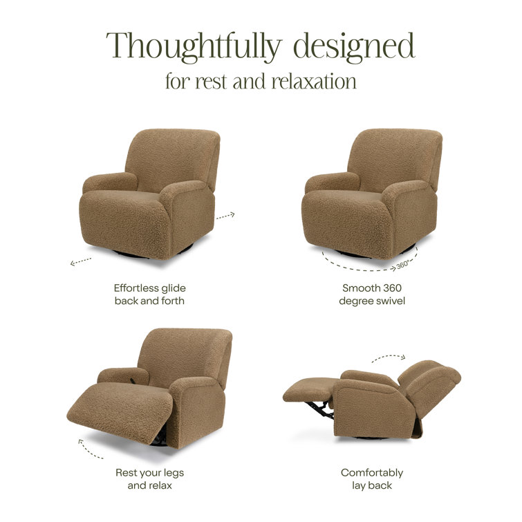 Cortado Shearling Swivel Recliner with Metal Frame