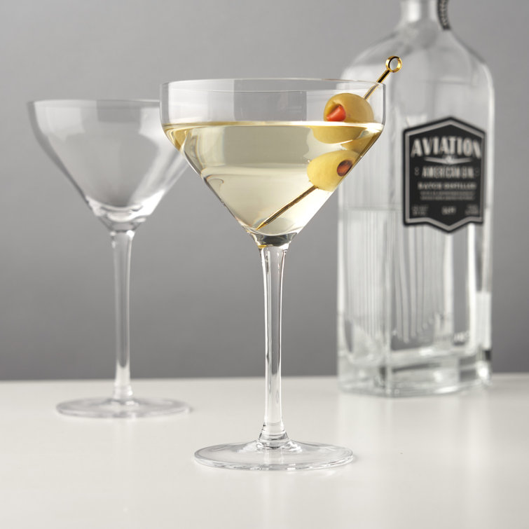 Viski Angled Crystal Martini Glasses, Set of 2