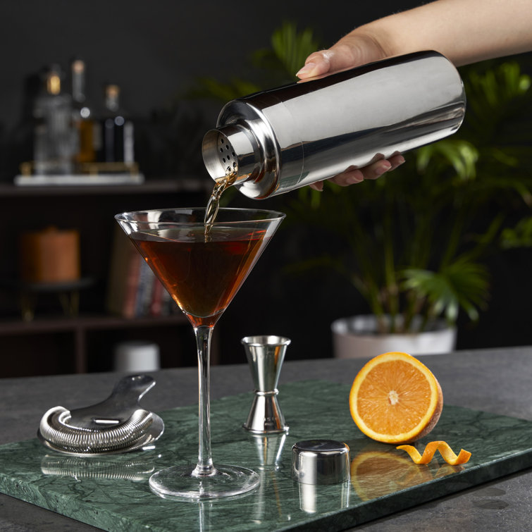Viski Element Stainless Steel 24oz Cocktail Shaker with Strainer