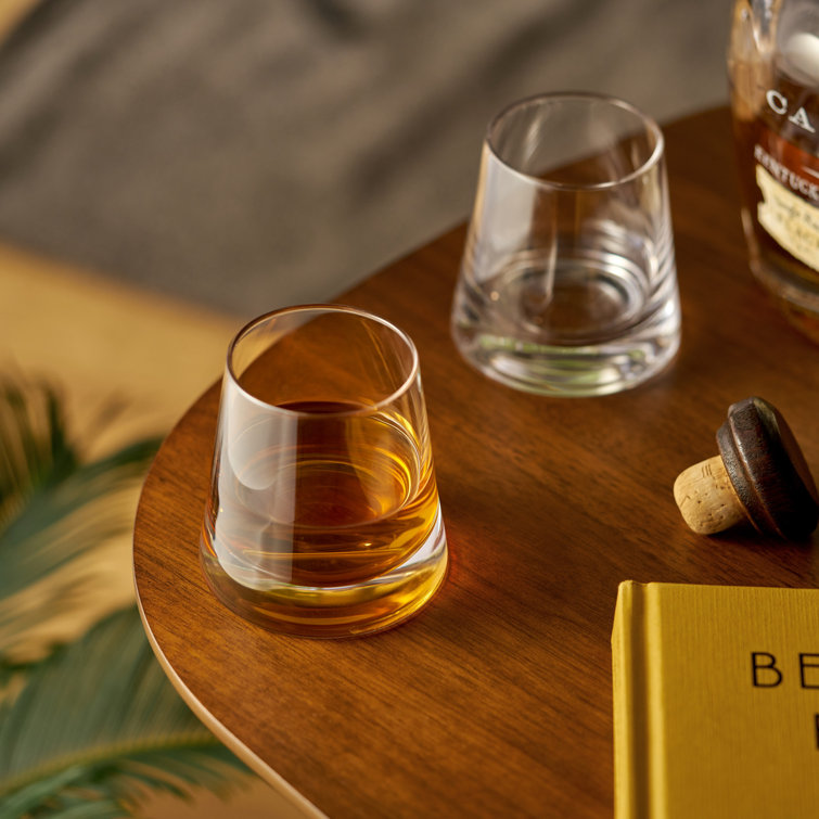 Viski Burke Lead-Free Crystal Tapered Whiskey Glasses, Set of 2