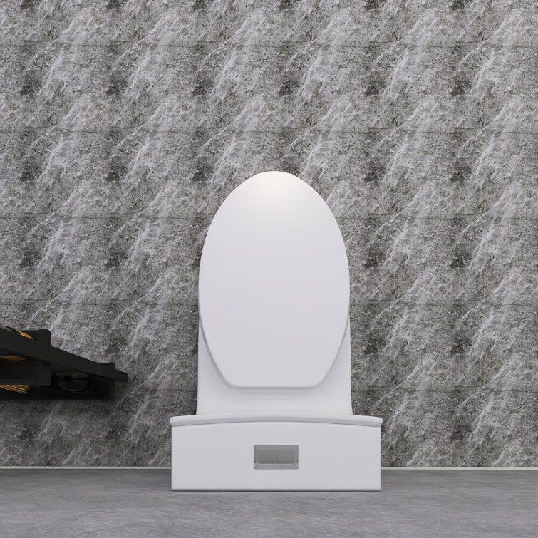 Glossy White Ceramic Dual Flush Elongated One-Piece Toilet