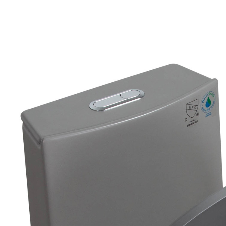 Light Gray Ceramic Dual Flush Elongated One-Piece Toilet